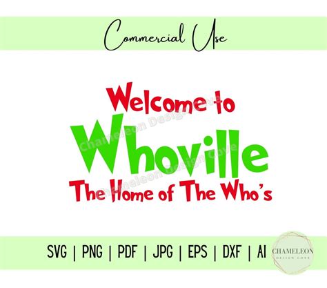 Whoville SVG Grinch SVG Christmas Svg The Grinch Svg Etsy Free Printable