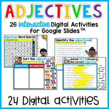 Adjectives Google Slides Paperless Digital Activities Distance Learning