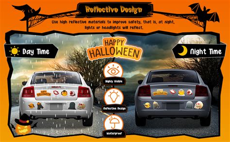 Amazon Zhengmy Pcs Halloween Car Magnet Reflective Holiday Car