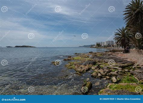 People At Figueretas Beach On Ibiza Island In Spain In The Summer Of