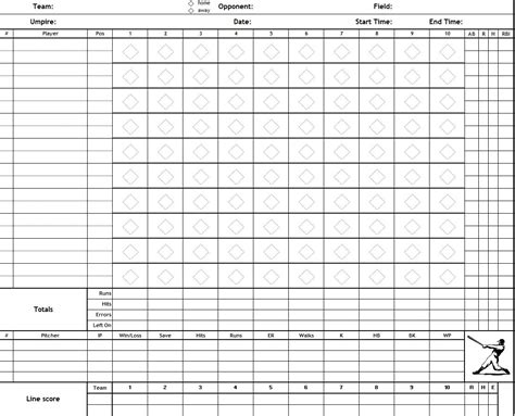 Little League Score Sheet Printable - Printable Word Searches