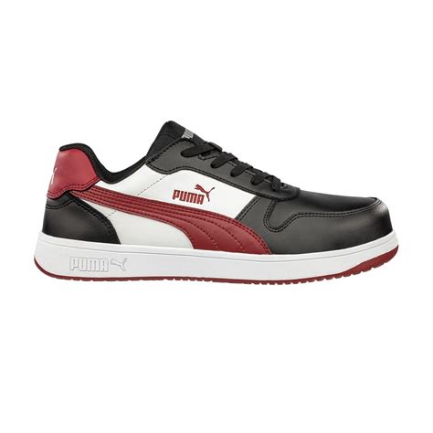 Construction Safety Shoes Frontcourt Blk Wht Red Puma Safety Shoes