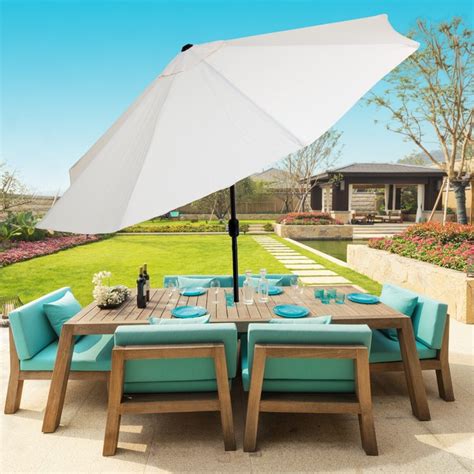 Pure Garden 10 Foot Aluminum Patio Umbrella With Auto Tilt Tanga