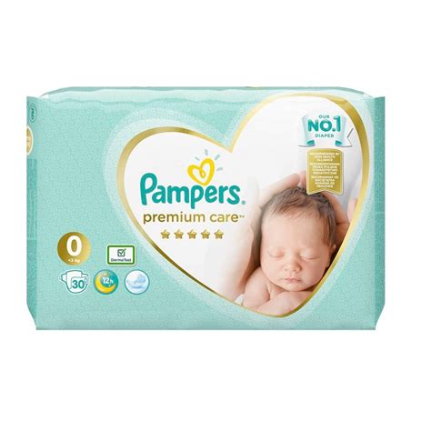 Pampers Premium Care 0 Newborn Бебешки пелени за новородени 1-2.5 кг ...