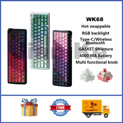 Weikav Wk Wireless Mechanical Keyboard Hot Swappable Rgb Gasket Custom Gaming Keyboard
