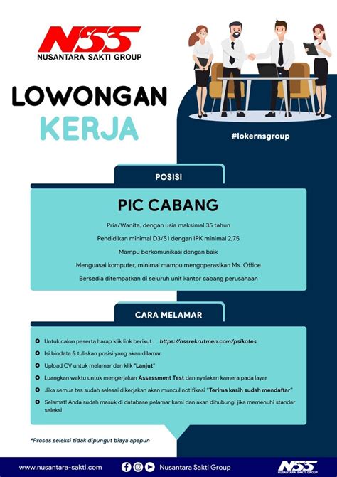 Lowongan Kerja Nusantara Sakti Group Info Lowongan Kerja Purwokerto