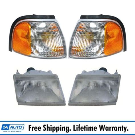 Headlight Parking Light Lamp Lh Rh Piece Kit Silver For Mazda Pickup