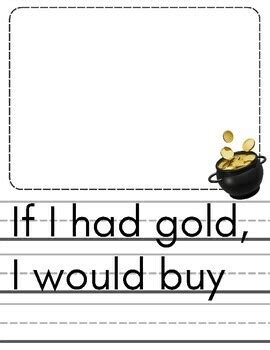 If I Had A Pot Of Gold Writing Activity For St Patrick S Day Party Center