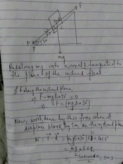 Calculate The Work Done To Move A Body Of Mass 10 Kg Along A Smooth