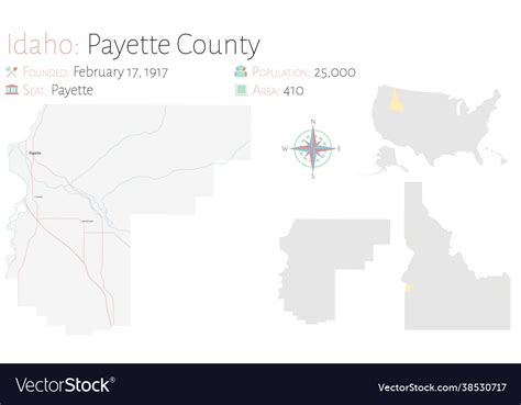 Map payette county in idaho Royalty Free Vector Image