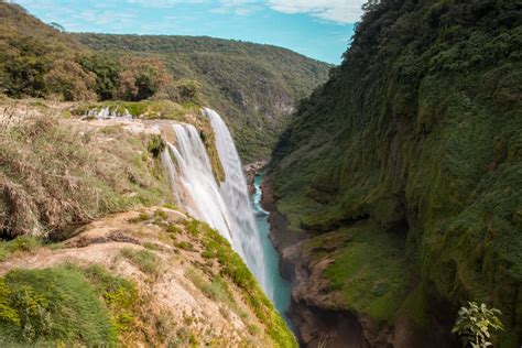 Wasserfall Cascada De Tamul Eine Faszinierende Naturbelassene Schönheit ⦑huasteca Potosina Mexiko⦒