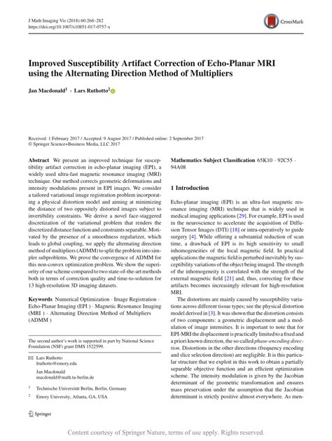 Improved Susceptibility Artifact Correction Of Echo Planar MRI Using