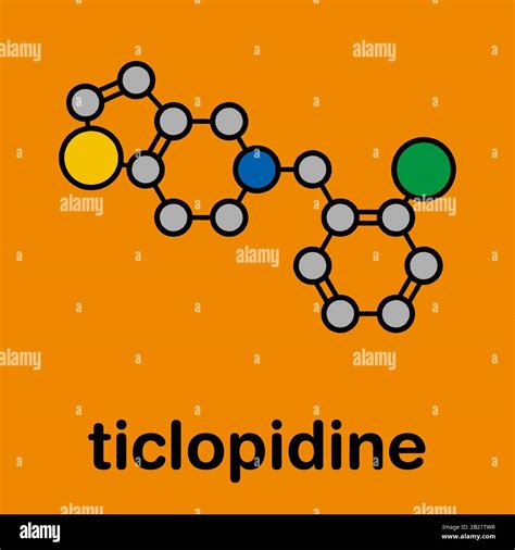 Ticlopidine antiplatelet drug molecule, illustration Stock Photo - Alamy