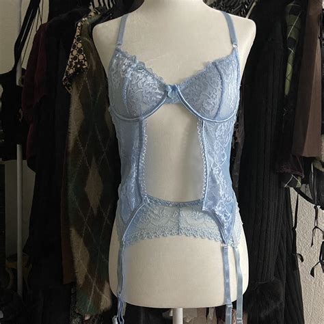 Beautiful Vintage Baby Blue Lace Lingerie Set With Depop