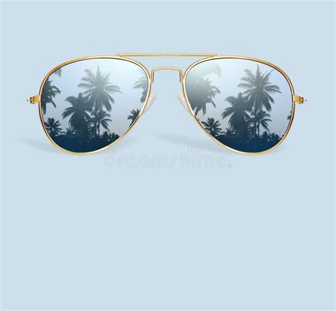 Palm Tree Reflection In Aviator Sunglasses Isolated Stock Image Image Of Fashion Cool 191509191