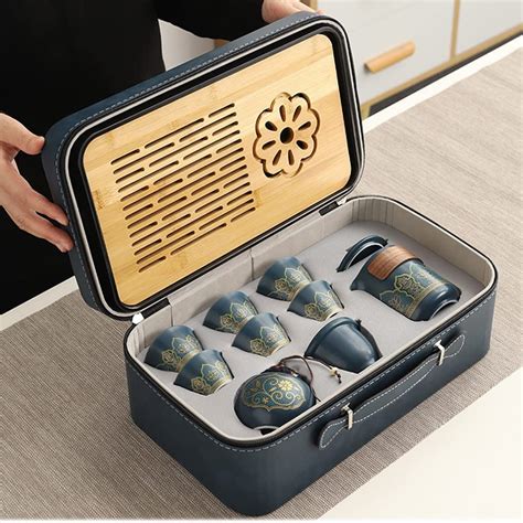 Chinese Tea Set Gongfu Tea Set Portable Asian Travel Kung Fu Tea Set