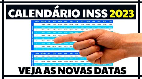 NOVO CALENDÁRIO DE PAGAMENTOS DOS BENEFÍCIOS DO INSS 2023 APOSENTADOS