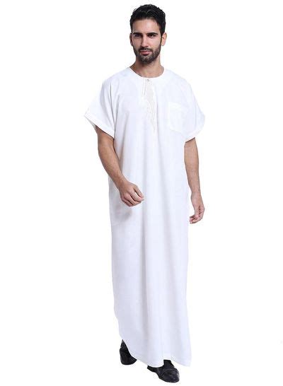 Mens Short Sleeve Kandora Islamic Arabic Kaftan Robe White Price In