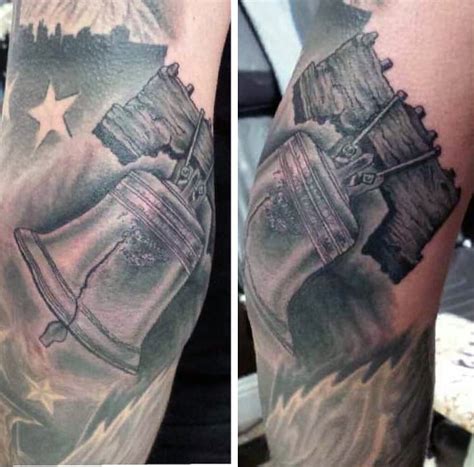 40 Liberty Bell Tattoo Designs For Men - Patriotic Ink Ideas