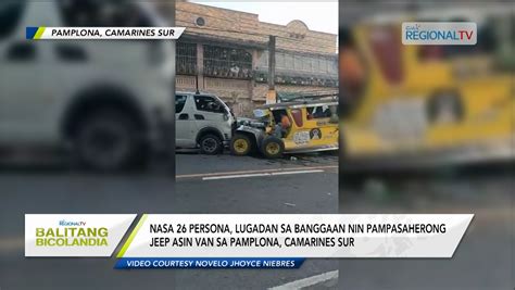 Persona Lugadan Sa Banggaan Nin Pampasaherong Jeep Asin Van Sa Pamplona