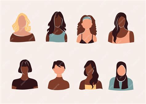 Free Vector Abstract Hand Drawn Women Portrait Collection