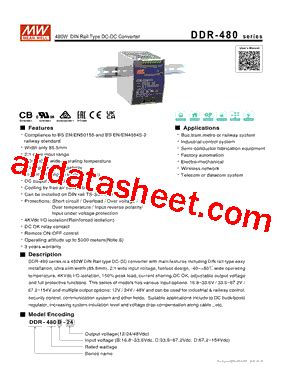 DDR 480B 24 Datasheet PDF Mean Well Enterprises Co Ltd