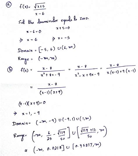 Solved Find The Domain And Range Of Each Function Course Hero