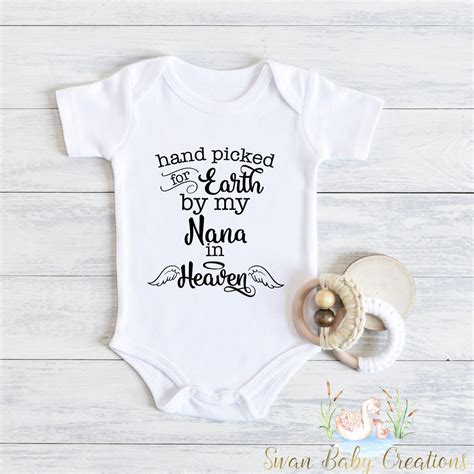 Handpicked For Earth By My Nana In Heaven Baby Bodysuit Custom Baby