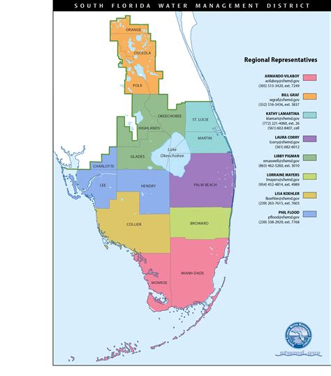 Map Of Regional Representatives South Florida Water Management District