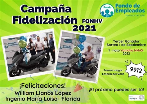 Ganadores Campaña Fidelización 2021 Fondo de empleados Harinera del Valle