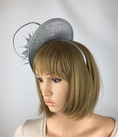 Silver Grey Fascinator Grey Fascinator Wedding Hatinator Etsy