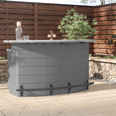 Suncast Backyard Oasis Water Resistant Entertainment Bar With Pull Out