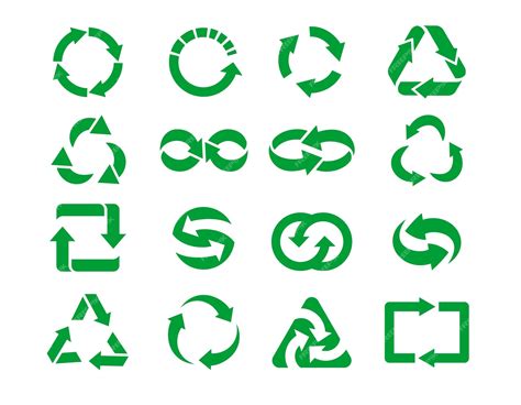 Premium Vector Recycle Green Icons Reusable Products Zero Waste Green