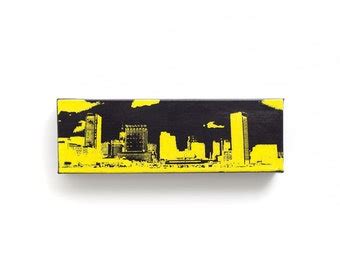 Baltimore Skyline Canvas: Monochrome Trio 12 x 4 by iNKthePRINT