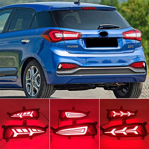 2pcs Led Reflector Lamp For Hyundai I20 2018 2019 Rear Fog Lamp Bumper Light Brake Turn Signal