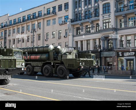 MOSCOW, RUSSIA - May 07, 2017 Anti-aircraft missile system S-400 Triumf ...