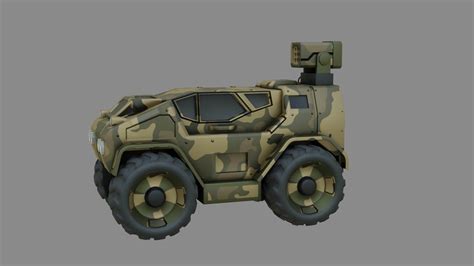 Sci-Fi Military Vehicle 3D Model by sathak