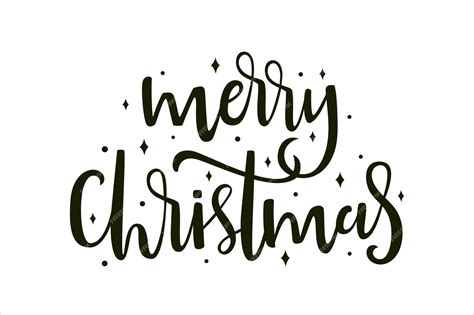 Premium Vector Merry Christmas Text Calligraphic Lettering Design For