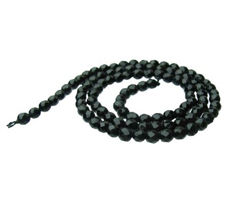 Black Onyx Faceted Round Gemstone Beads 4mm Strand My Beads