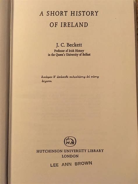 2 Ireland & Irish History Books: A Short History of Ireland by | Etsy