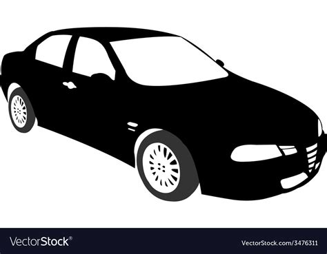 Silhouette Of Car Black Royalty Free Vector Image