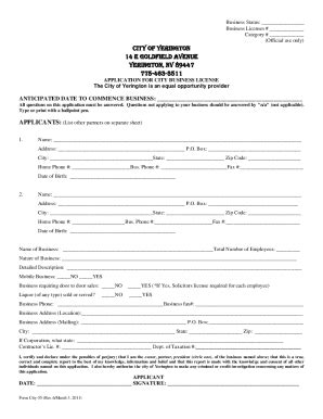 Fillable Online Application For Business License Tax Certificate Fax