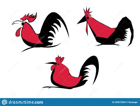 Rooster Chicken Or Cock Abstract Vector Illustration Logo Icon Stock