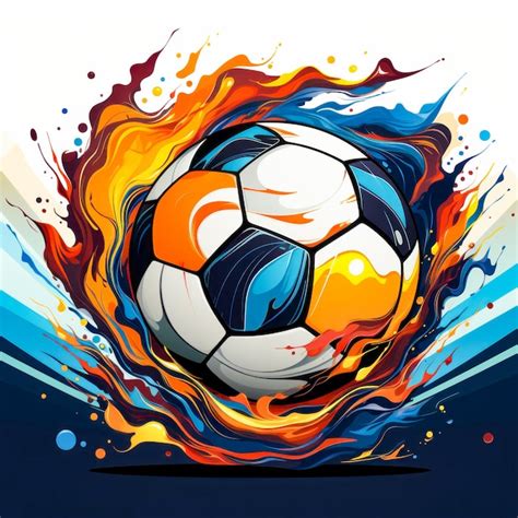 Premium Photo Soccer Ball With Colorful Paint Splatters On It