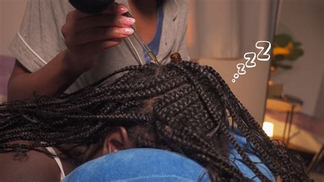 Asmr Real Person Scalp Oiling On Braids Scalp Attention Care