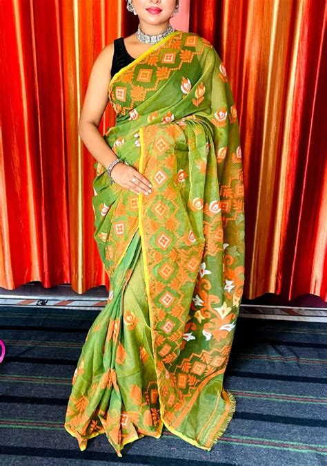 Bengal Dhakai Jamdani Saree Monamaar