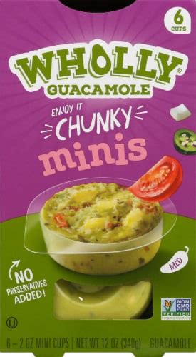 Wholly Guacamole Chunky Mediums Guacamole Minis 6 Ct 2 Oz Frys