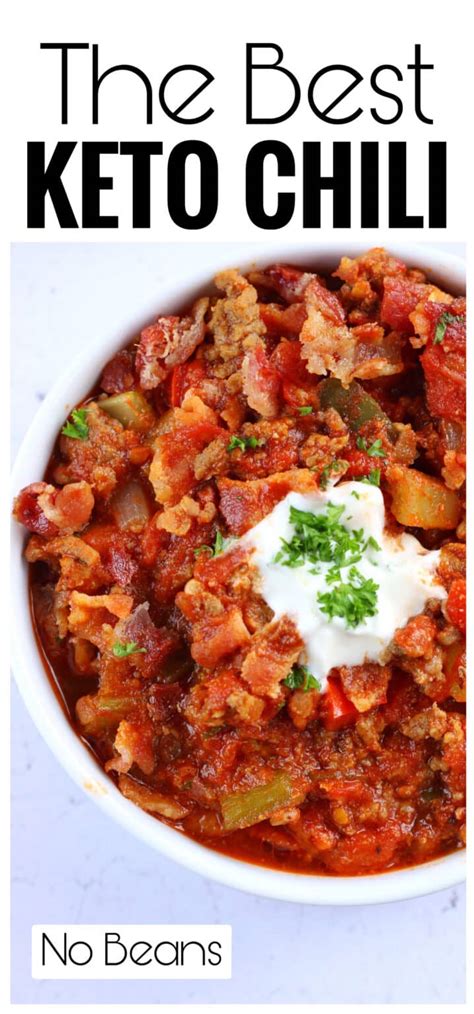 The Best Keto Chili Recipe Low Carb No Bean Chili