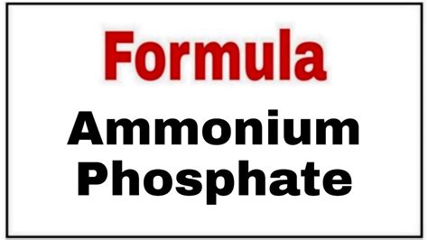 How To Write Chemical Formula Of Ammonium Phosphate Formula Ammonium