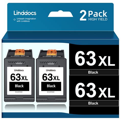 63 Ink for HP 63XL Black Ink Cartridge Printer Ink HP 63 Work with HP Officejet 3830 4650 5255 ...